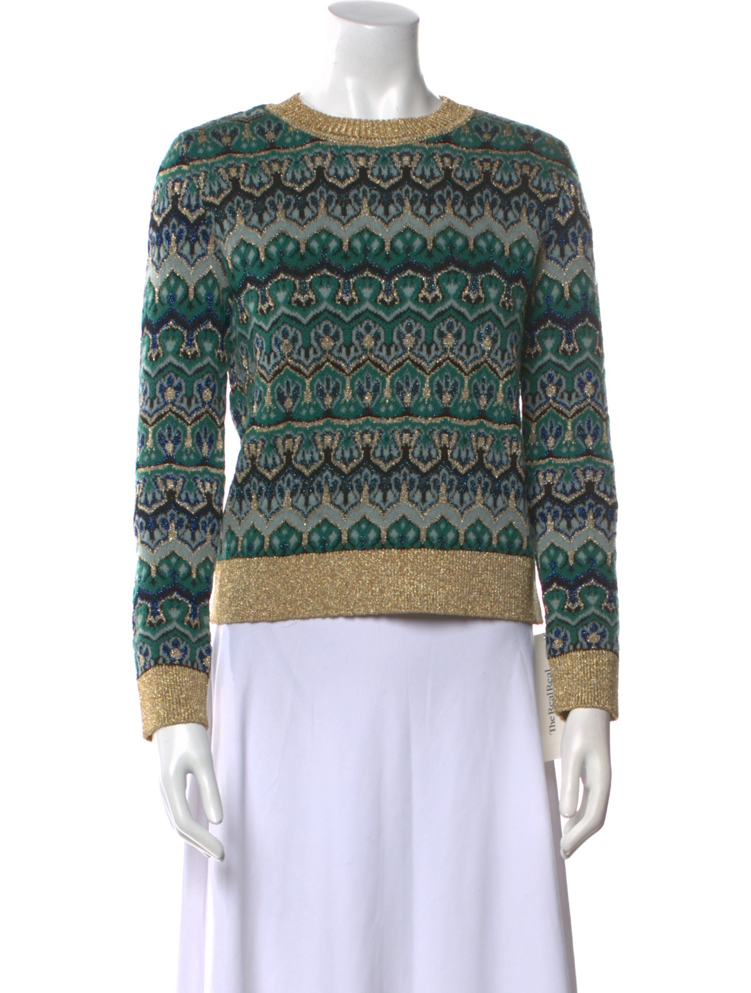 Alberta Ferretti Virgin Wool Printed Sweater