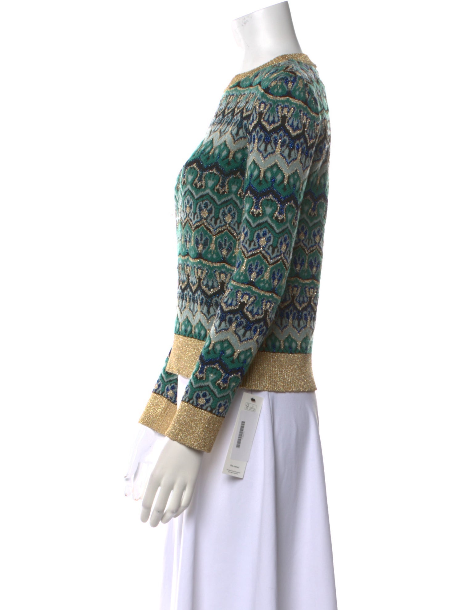 Alberta Ferretti Virgin Wool Printed Sweater