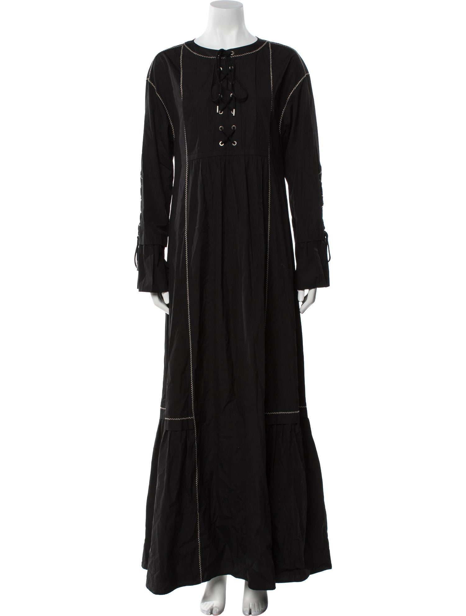 Alberta Ferretti Crew Neck Long Dress