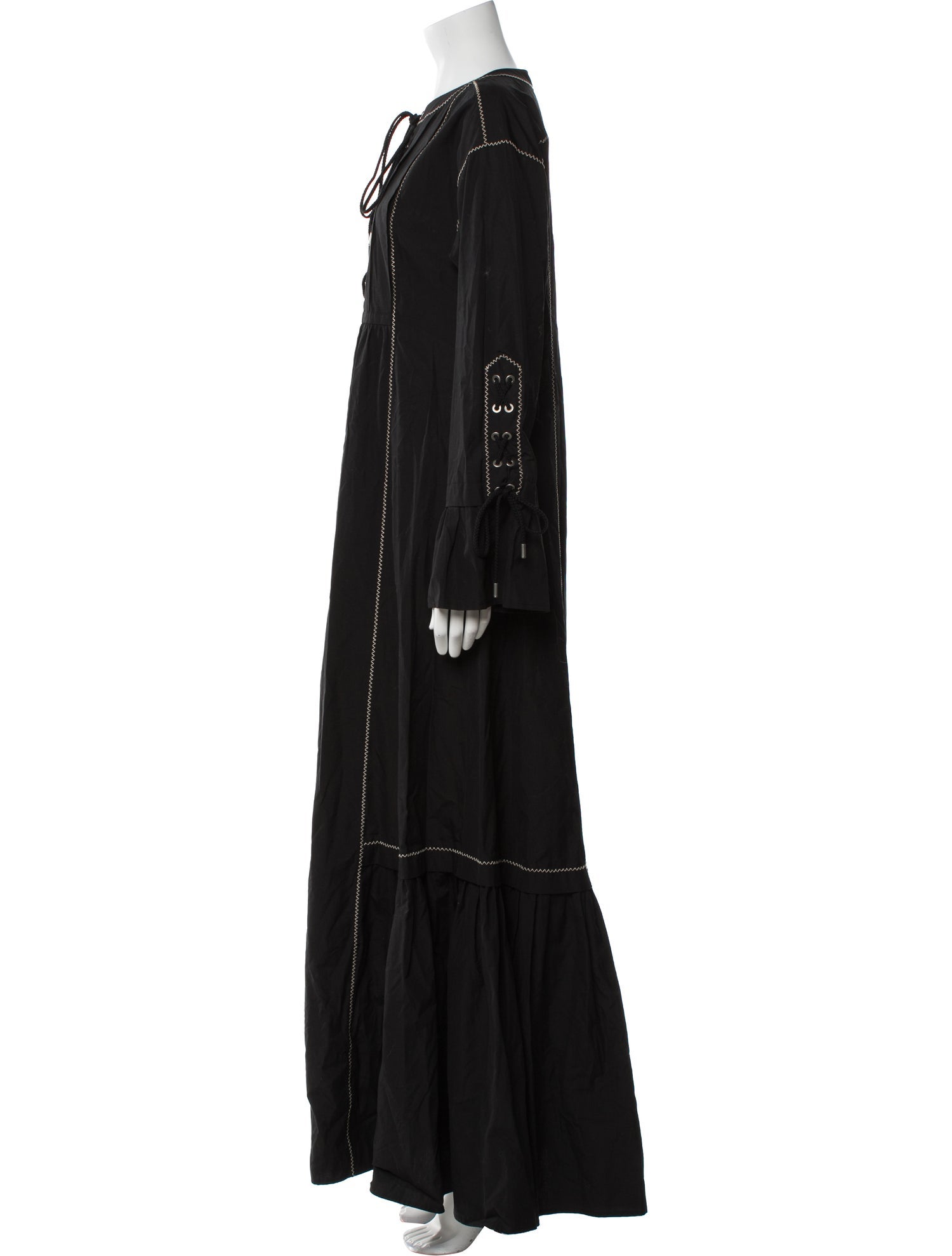 Alberta Ferretti Crew Neck Long Dress