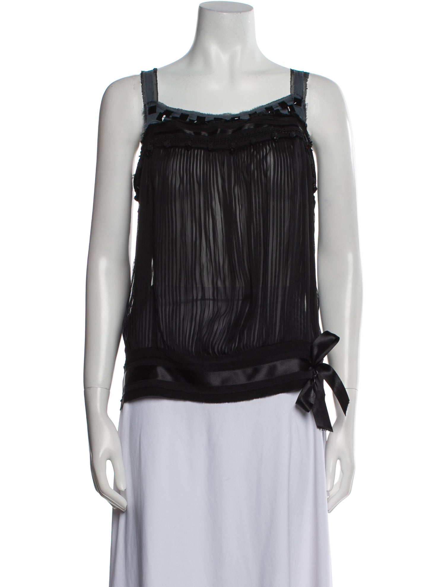 Alberta Ferretti Silk Square Neckline Blouse