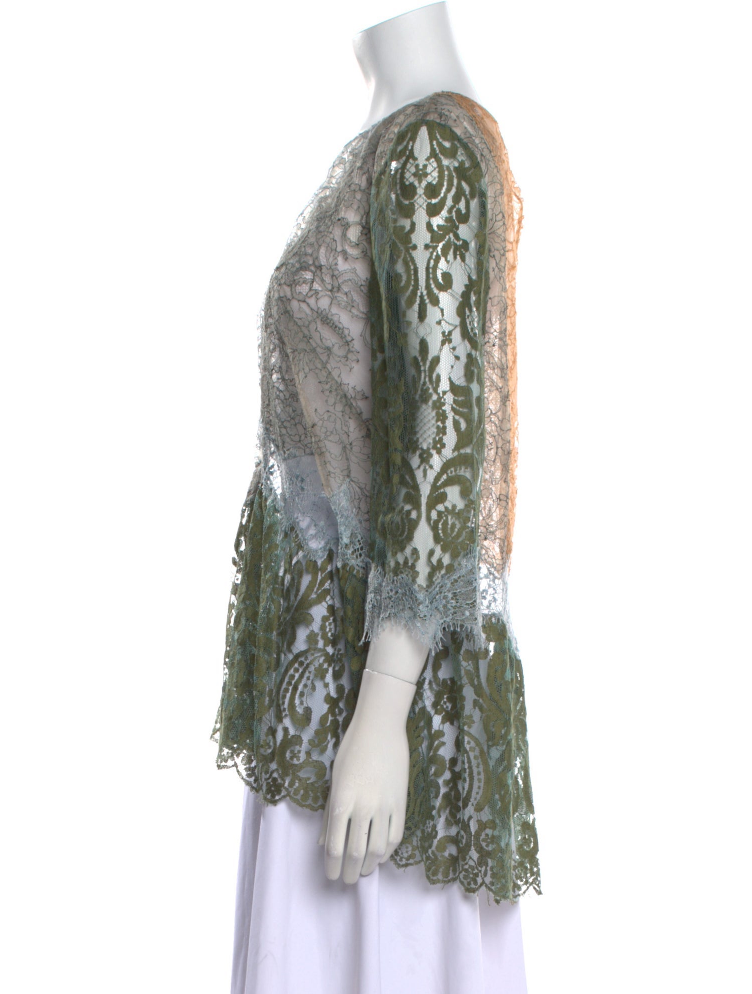 Alberta Ferretti Lace Pattern Mini Dress