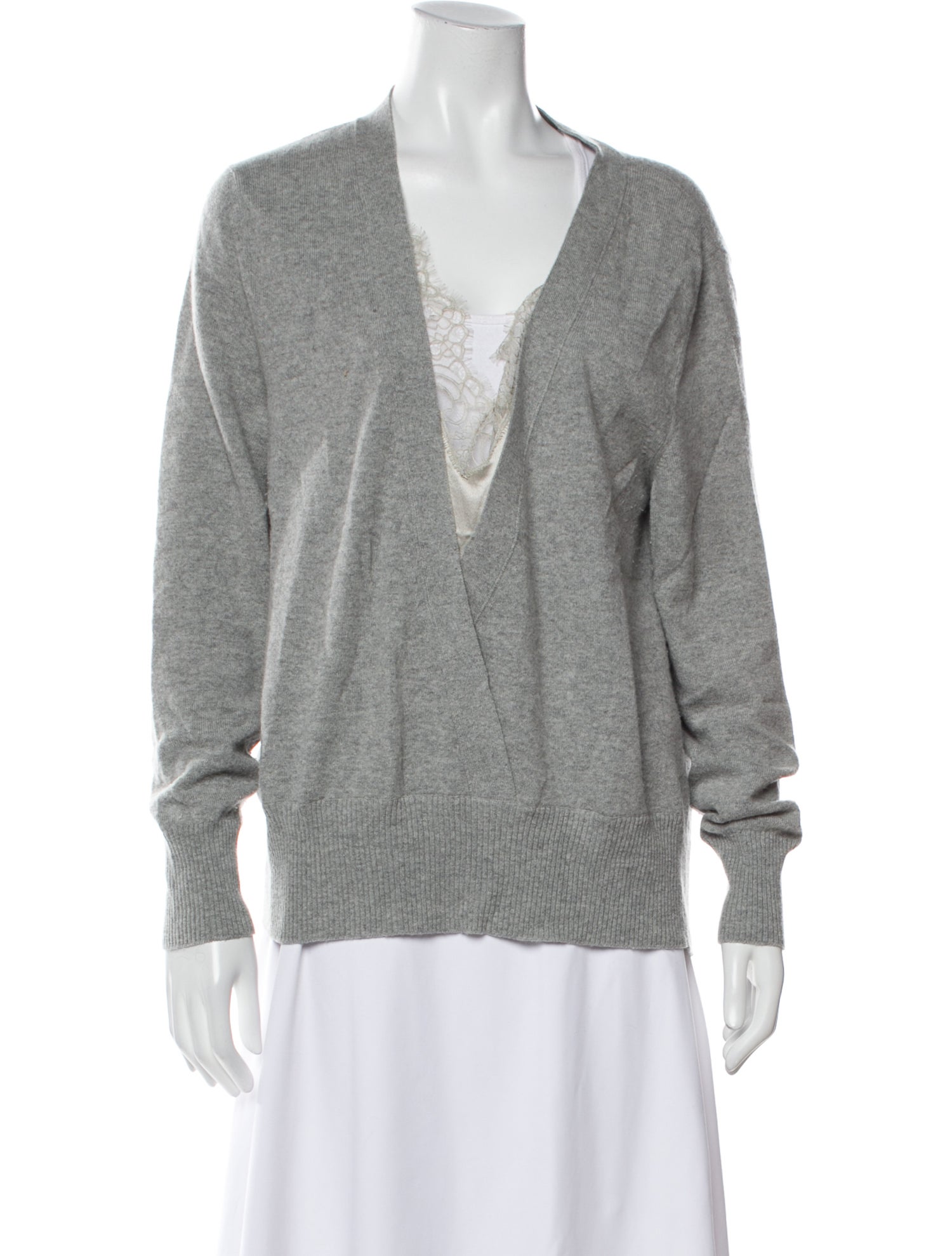 Alberta Ferretti Virgin Wool V-Neck Sweater