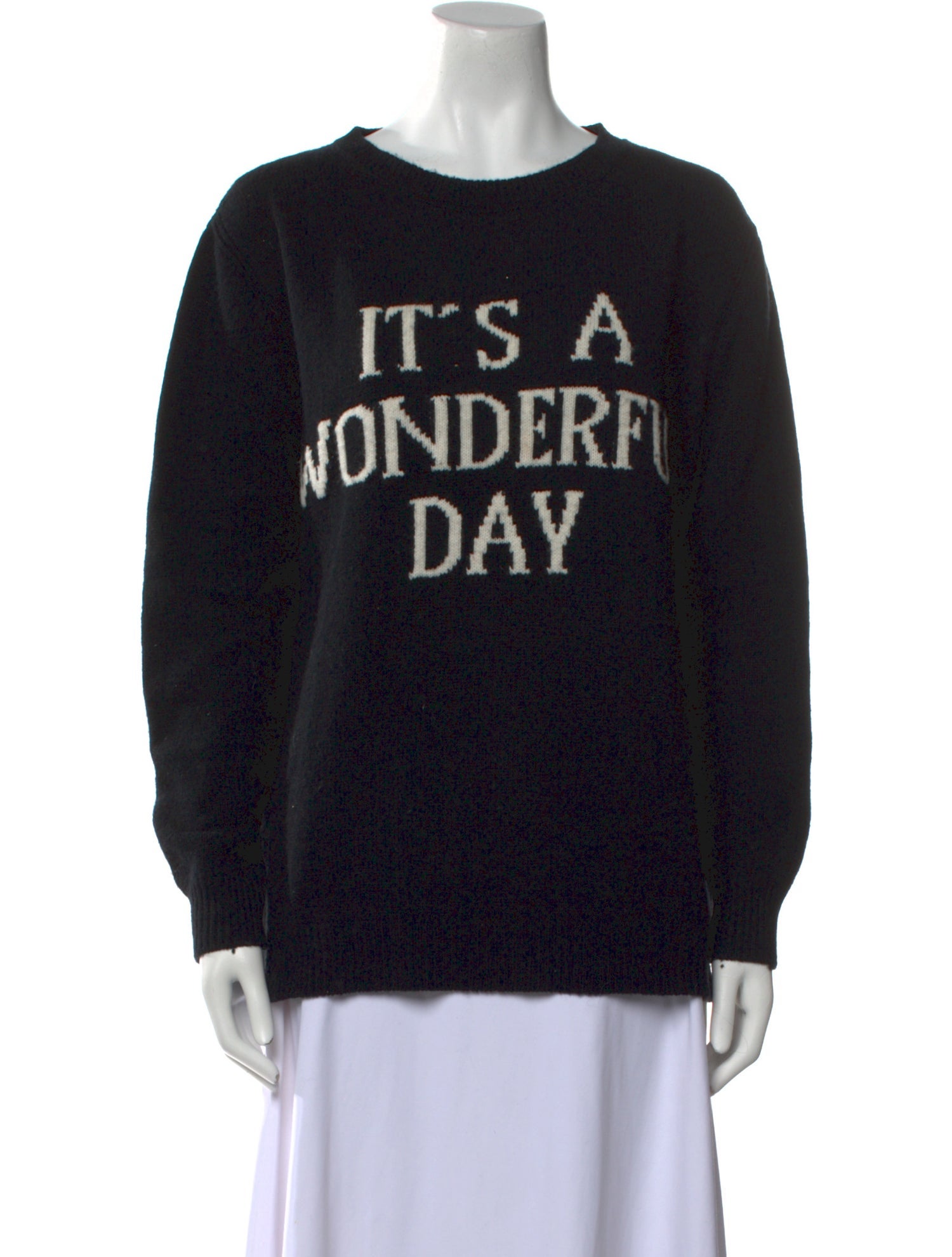 Alberta Ferretti Virgin Wool Graphic Print Sweater