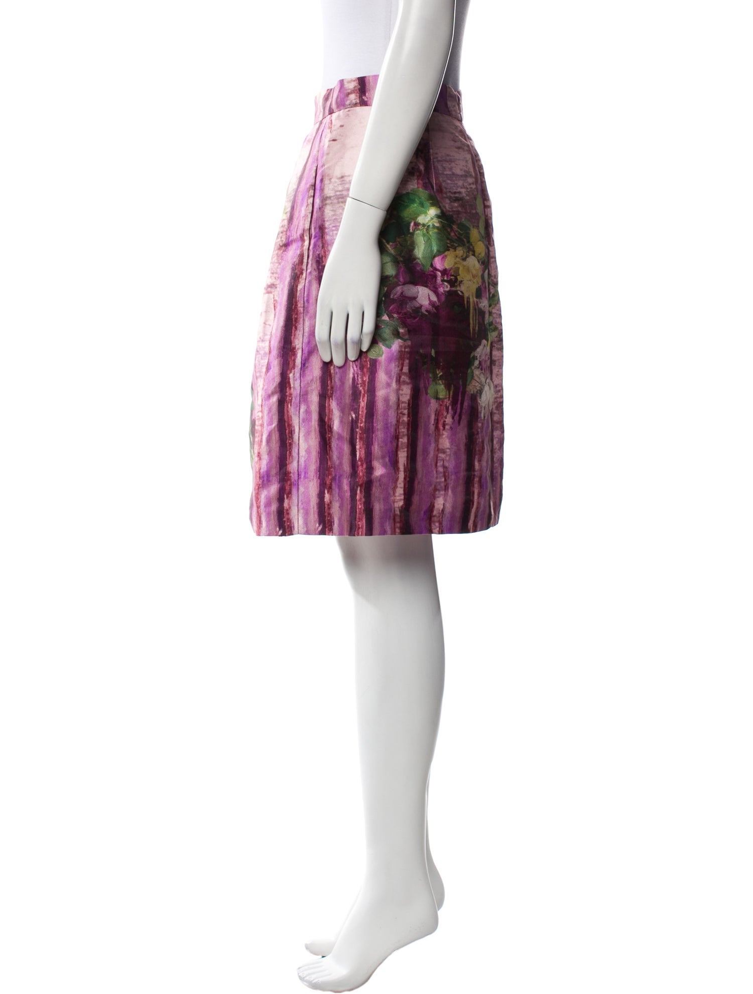 Alberta Ferretti Floral Print Knee-Length Skirt w/ Tags