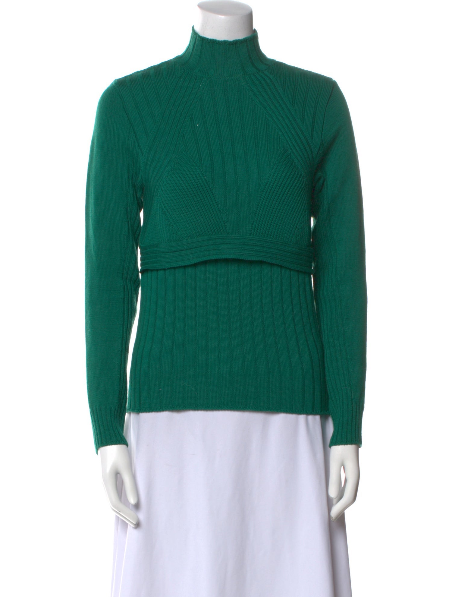 Alberta Ferretti Virgin Wool Mock Neck Sweatshirt
