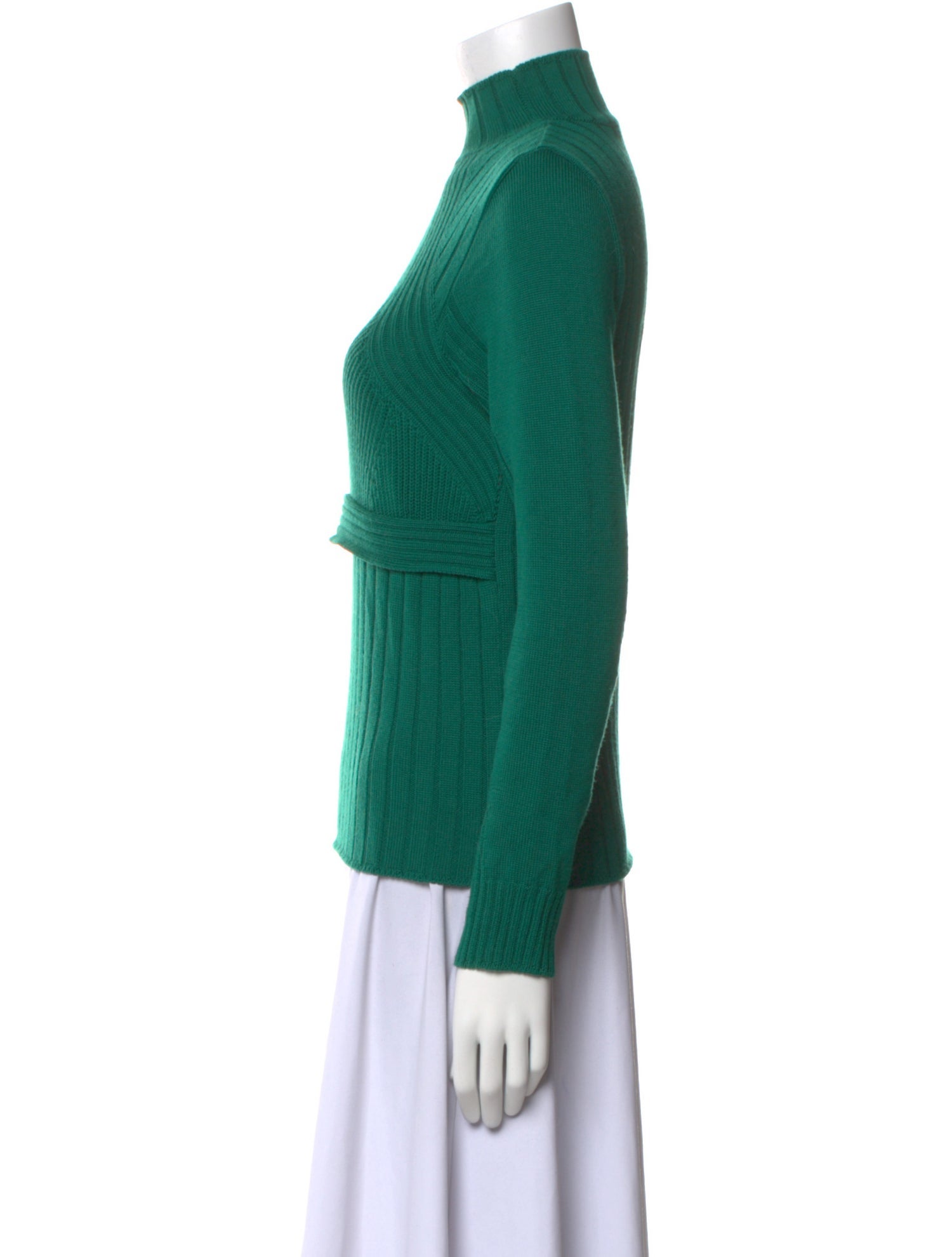 Alberta Ferretti Virgin Wool Mock Neck Sweatshirt