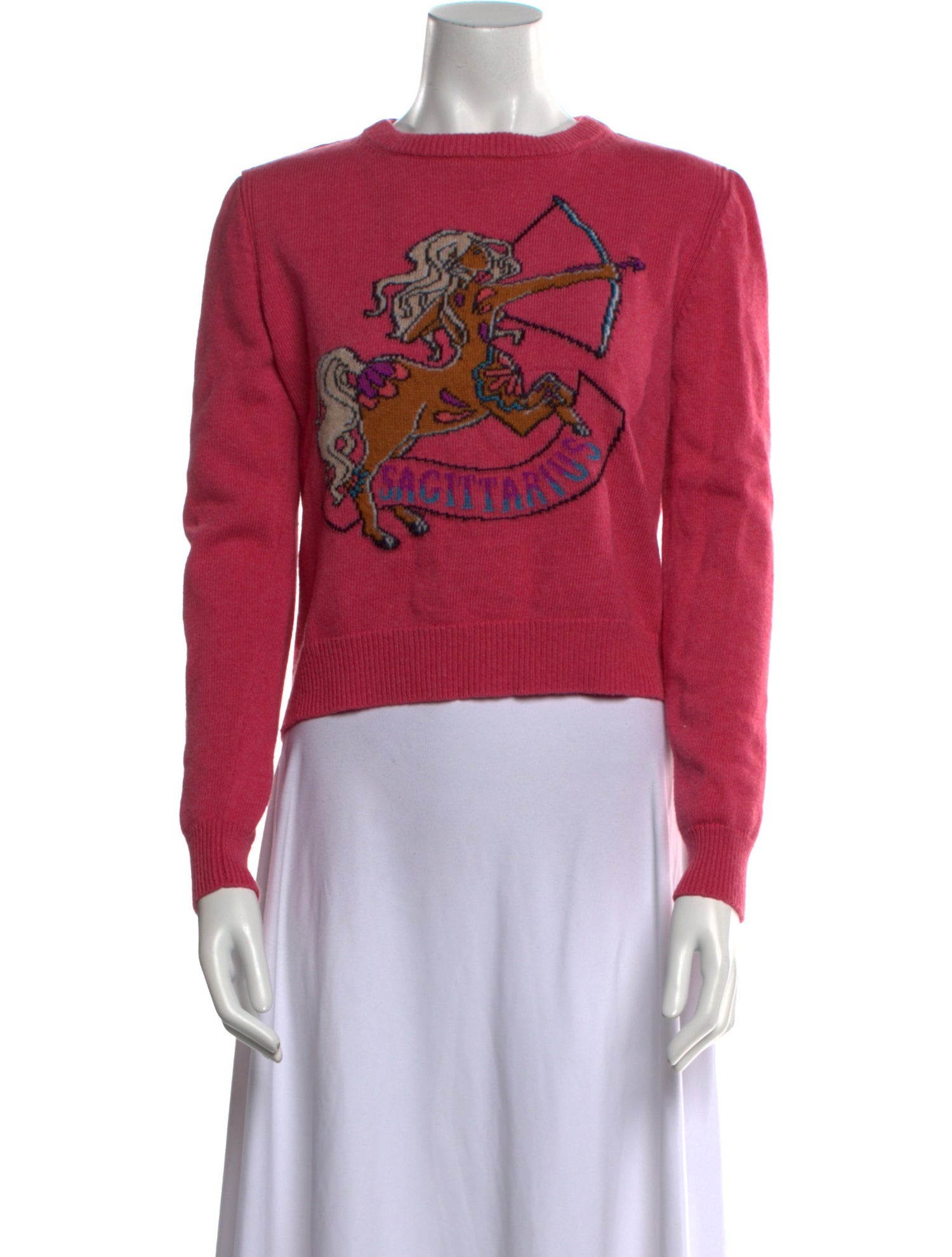 Alberta Ferretti Cashmere Graphic Print Sweater