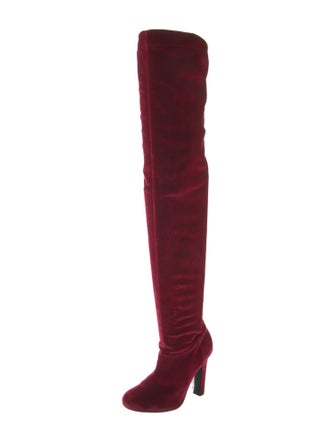 Alberta Ferretti Velvet Sock Boots