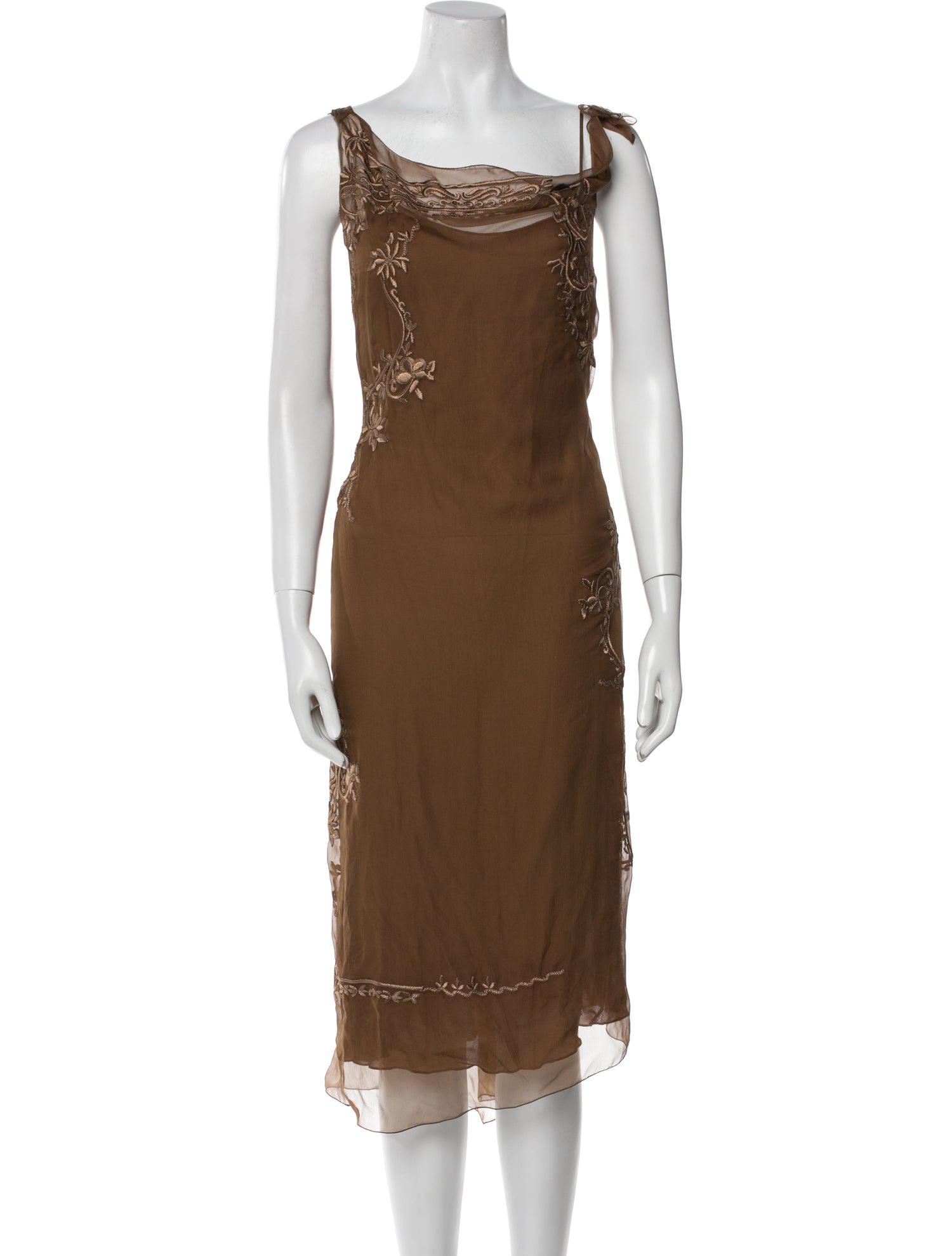 Alberta Ferretti Silk Midi Length Dress