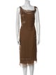 Alberta Ferretti Silk Midi Length Dress