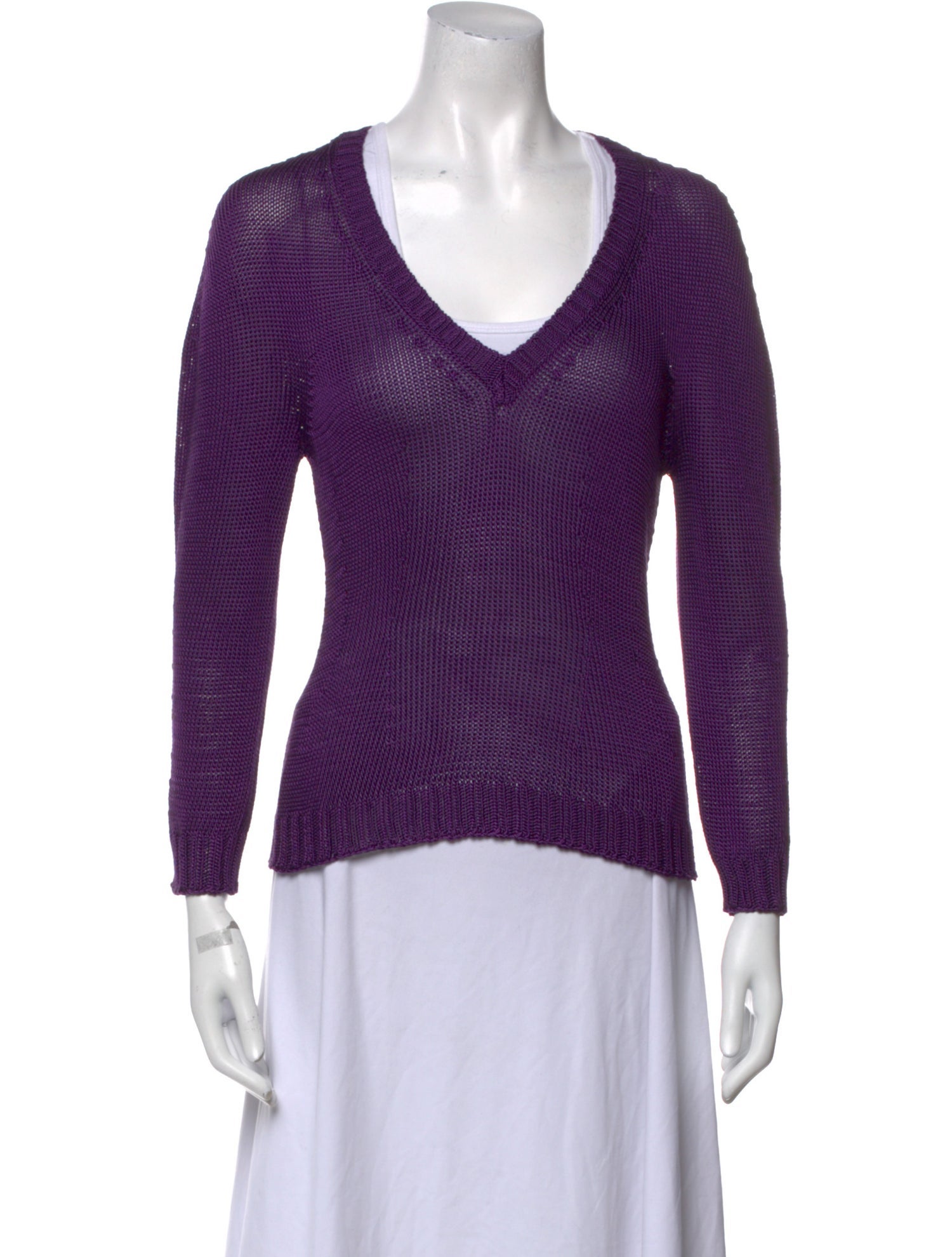Alberta Ferretti Silk V-Neck Sweater