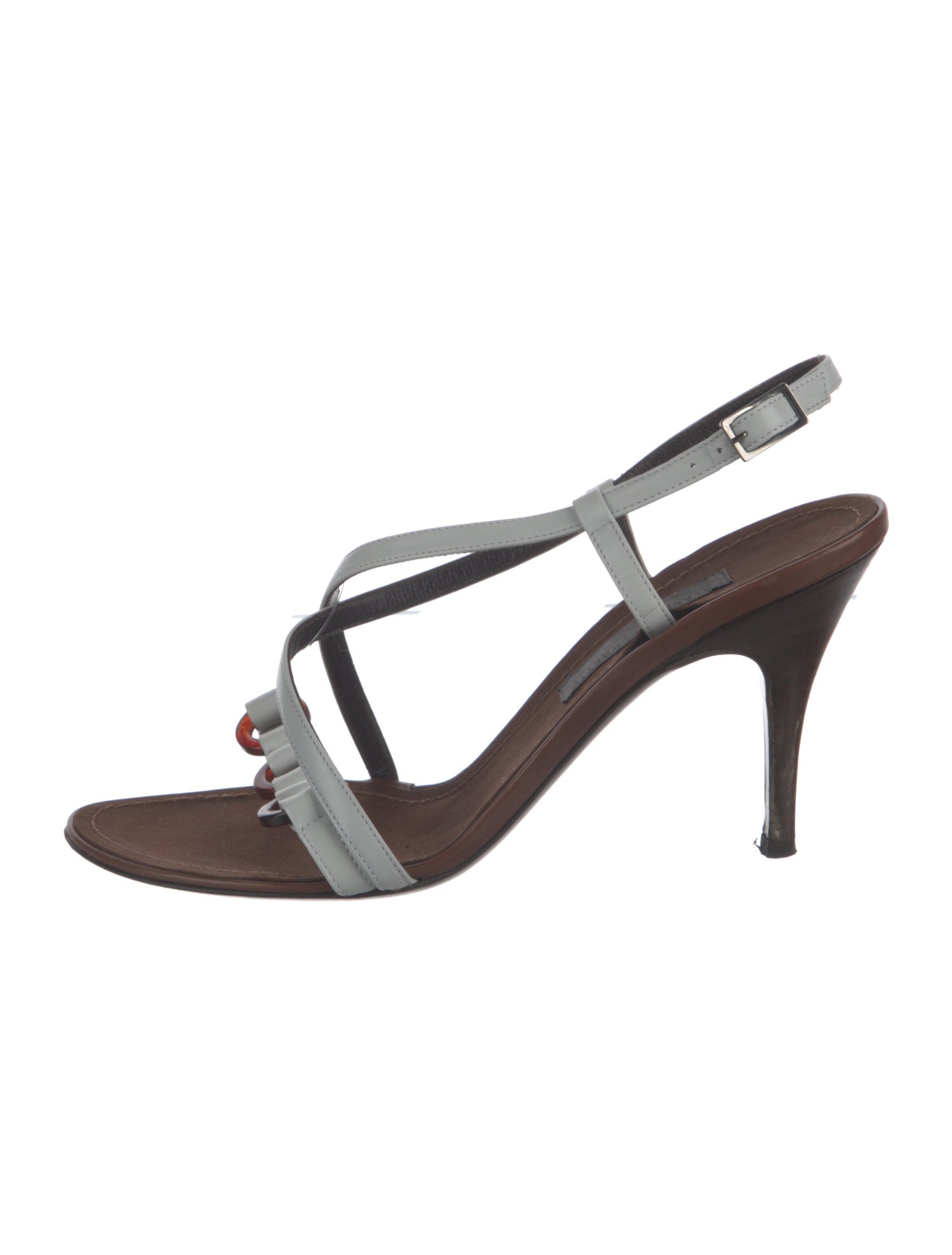 Alberta Ferretti Leather Slingback Sandals