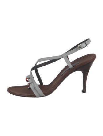 Alberta Ferretti Leather Slingback Sandals