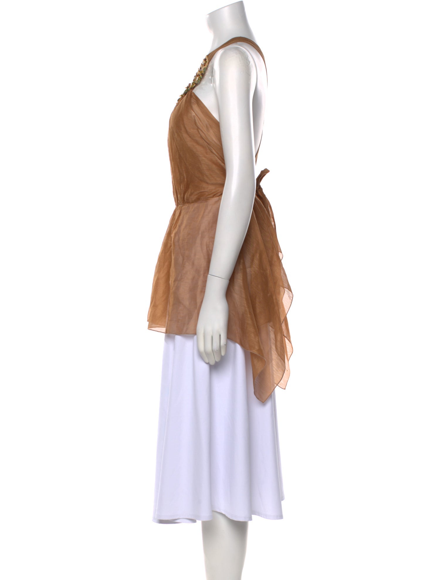 Alberta Ferretti Scoop Neck Sleeveless Tunic