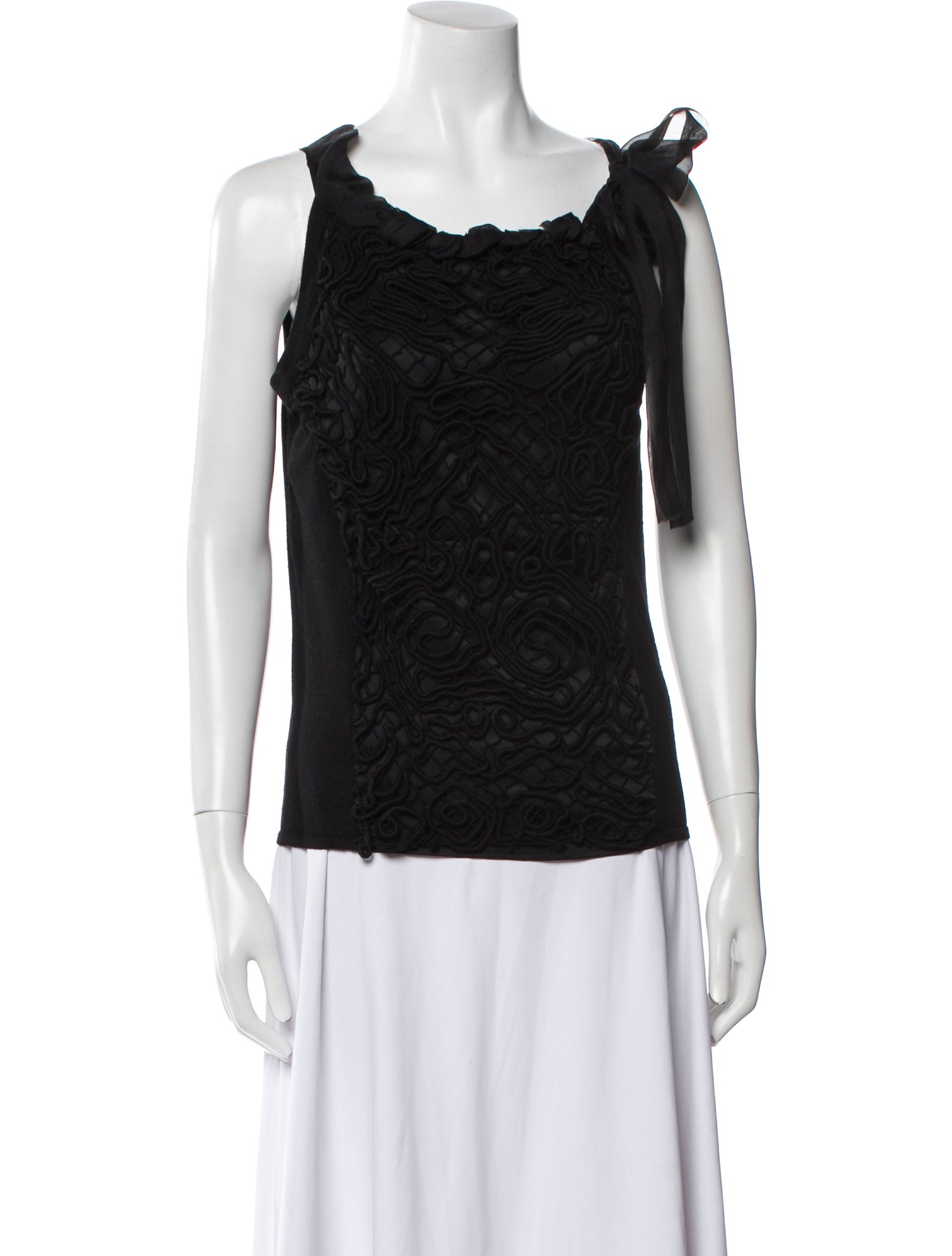 Alberta Ferretti Virgin Wool Scoop Neck Top