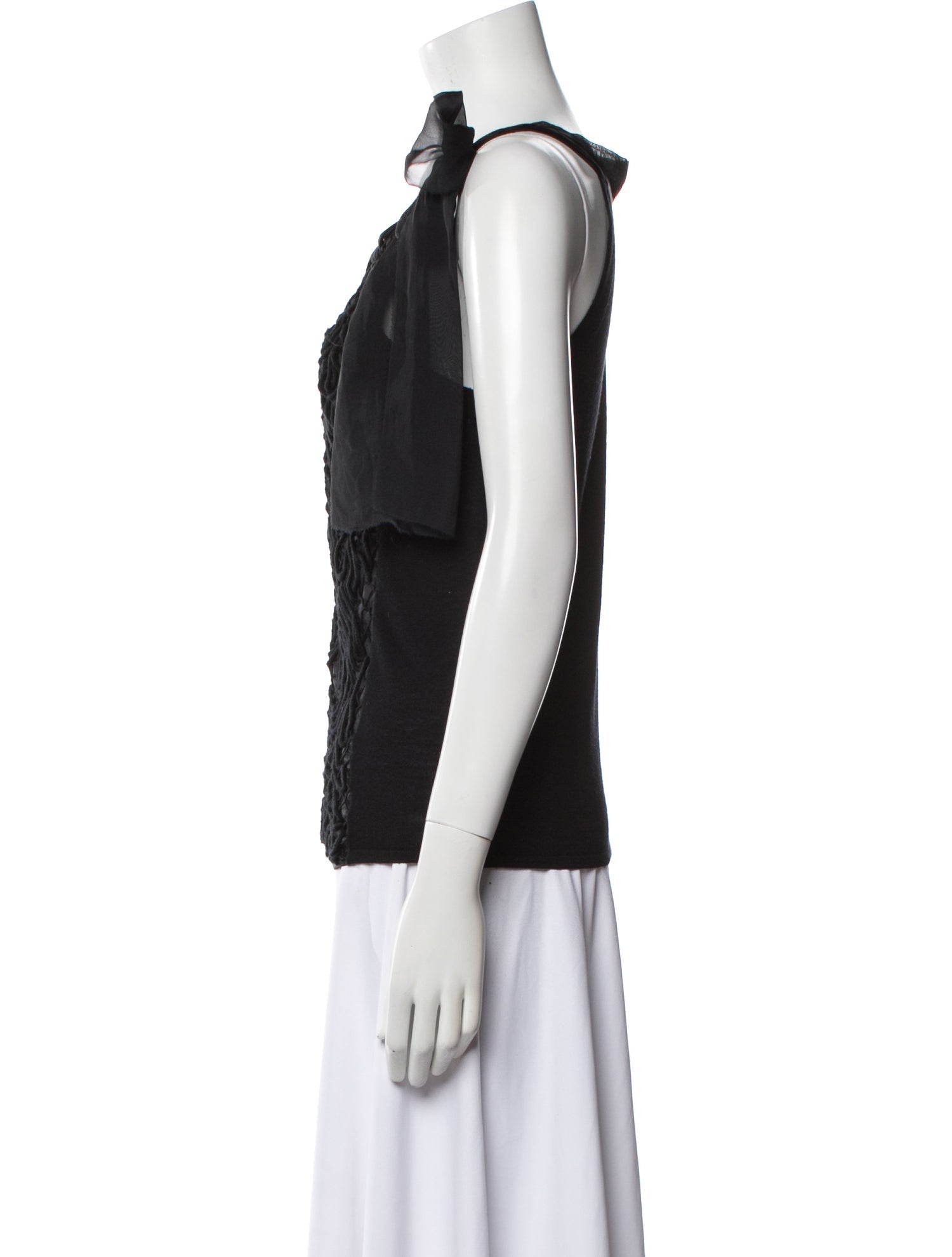 Alberta Ferretti Virgin Wool Scoop Neck Top