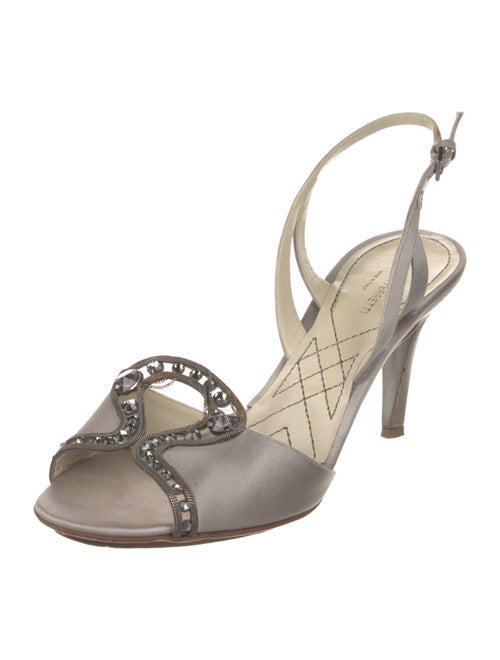 Alberta Ferretti Satin Slingback Sandals