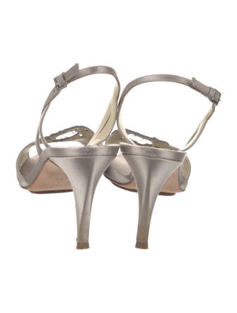 Alberta Ferretti Satin Slingback Sandals