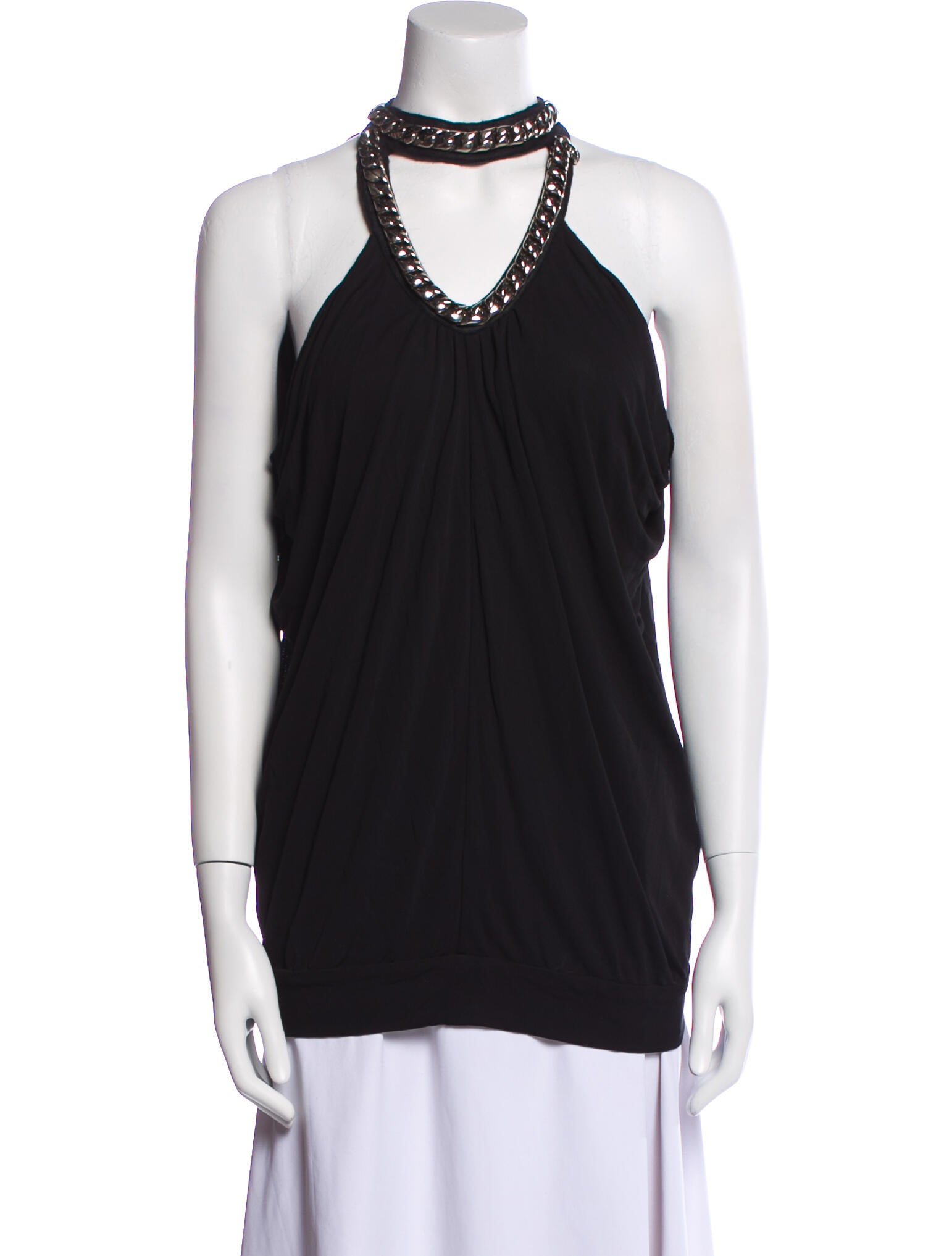 Alberta Ferretti Mock Neck Sleeveless Top