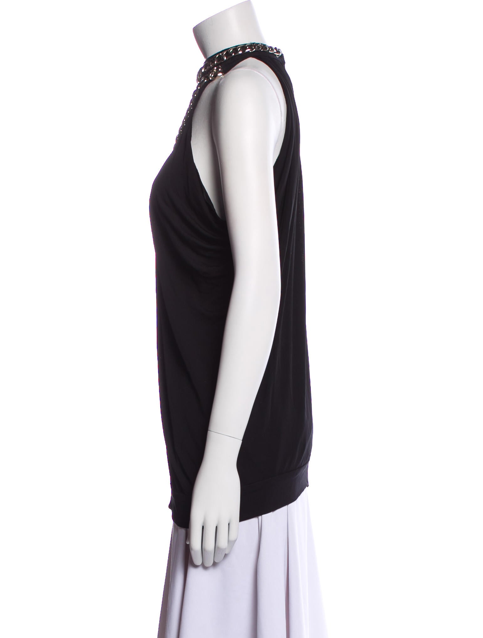 Alberta Ferretti Mock Neck Sleeveless Top