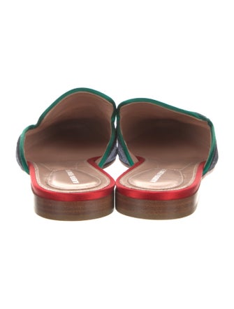 Alberta Ferretti Denim Graphic Print Mules