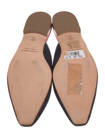 Alberta Ferretti Denim Graphic Print Mules