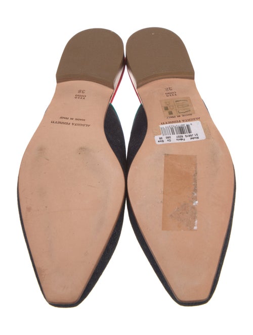 Alberta Ferretti Denim Graphic Print Mules