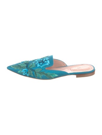 Alberta Ferretti Silk Floral Print Mules