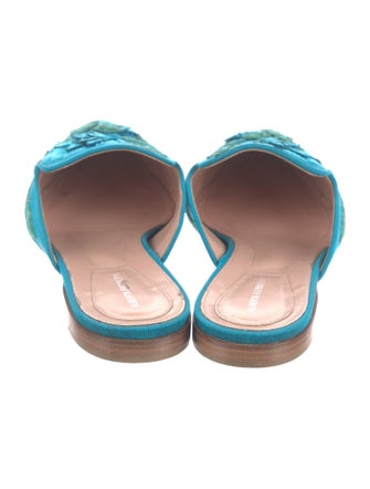 Alberta Ferretti Silk Floral Print Mules