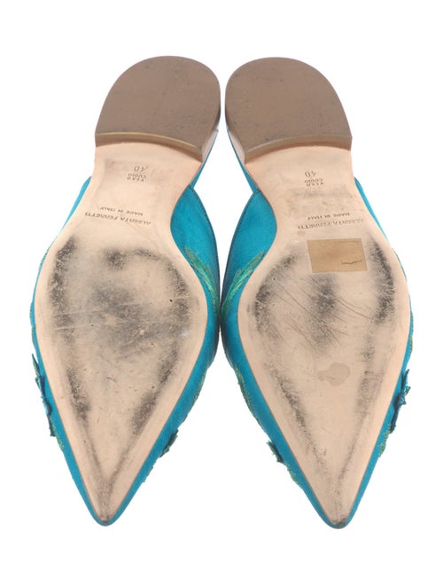 Alberta Ferretti Silk Floral Print Mules