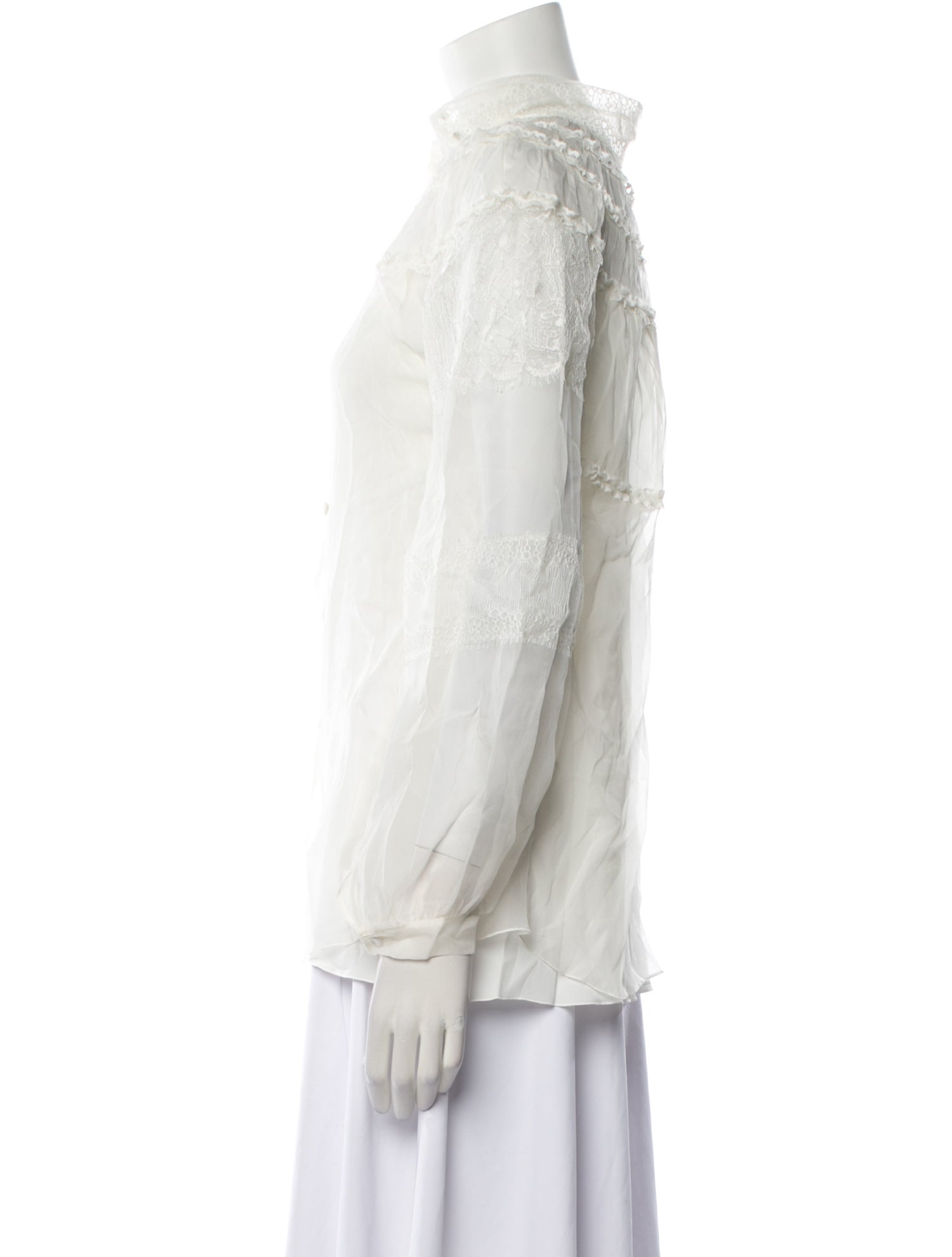 Alberta Ferretti Three-Quarter Sleeve Button-Up Top w/ Tags