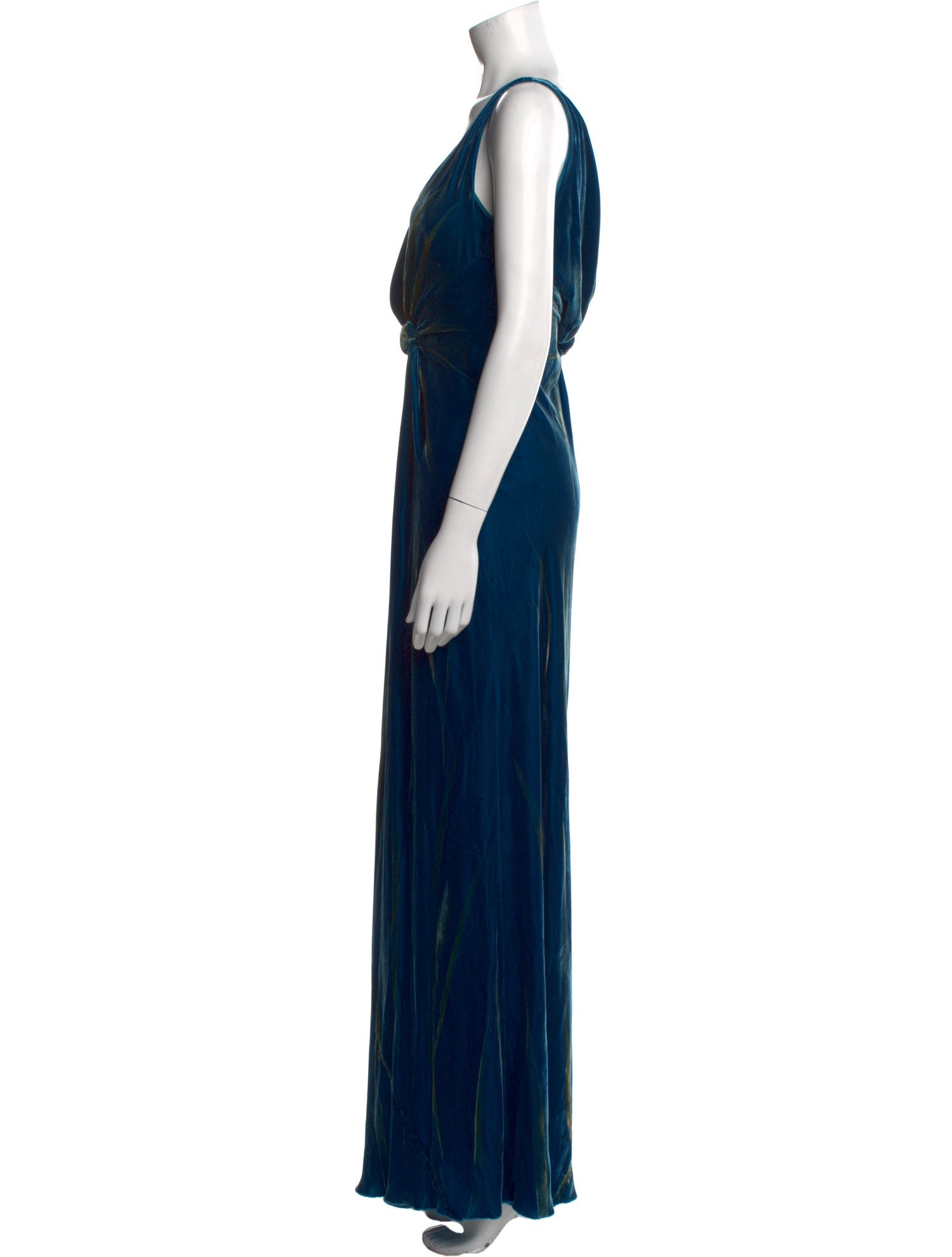Alberta Ferretti V-Neck Long Dress