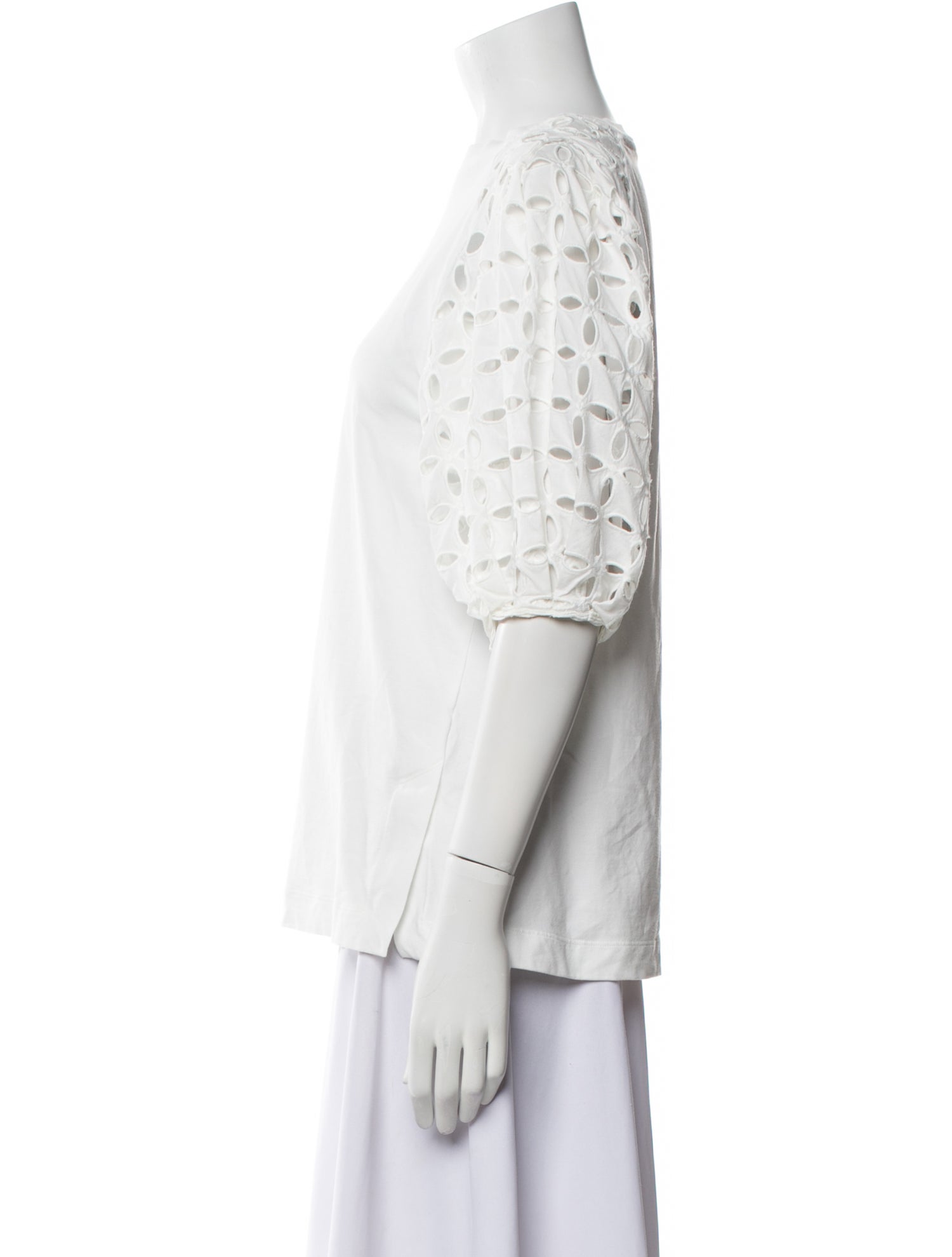 Alberta Ferretti Crew Neck Three-Quarter Sleeve Blouse