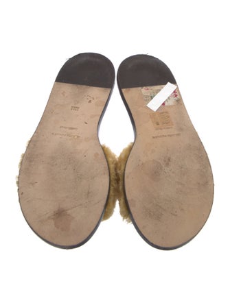 Alberta Ferretti Shearling Slides