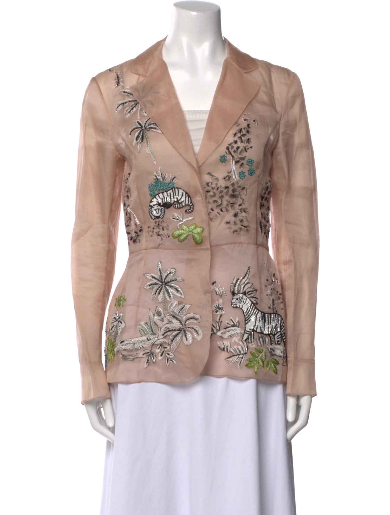 Alberta Ferretti Printed Long Sleeve Blouse