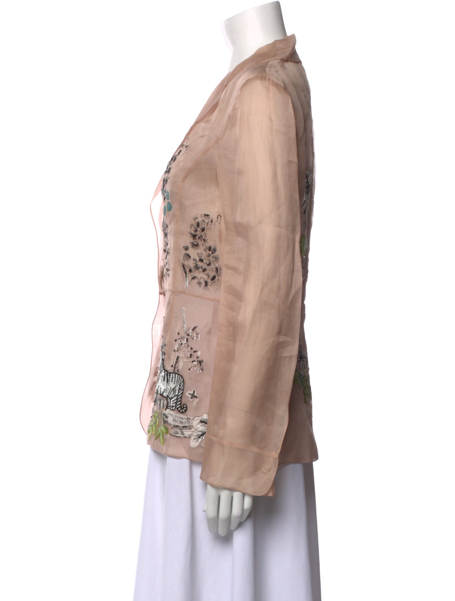 Alberta Ferretti Printed Long Sleeve Blouse