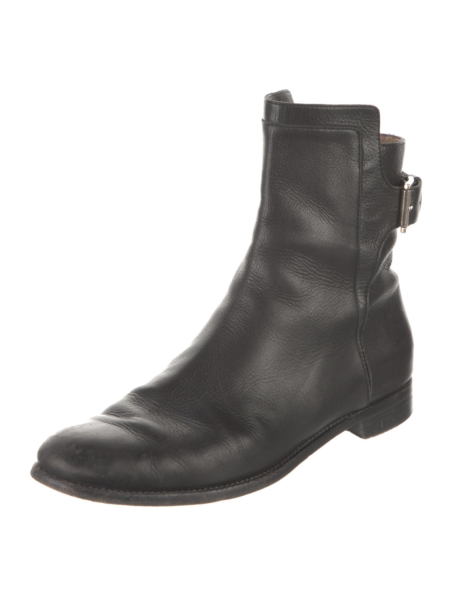 Alberta Ferretti Leather Moto Boots