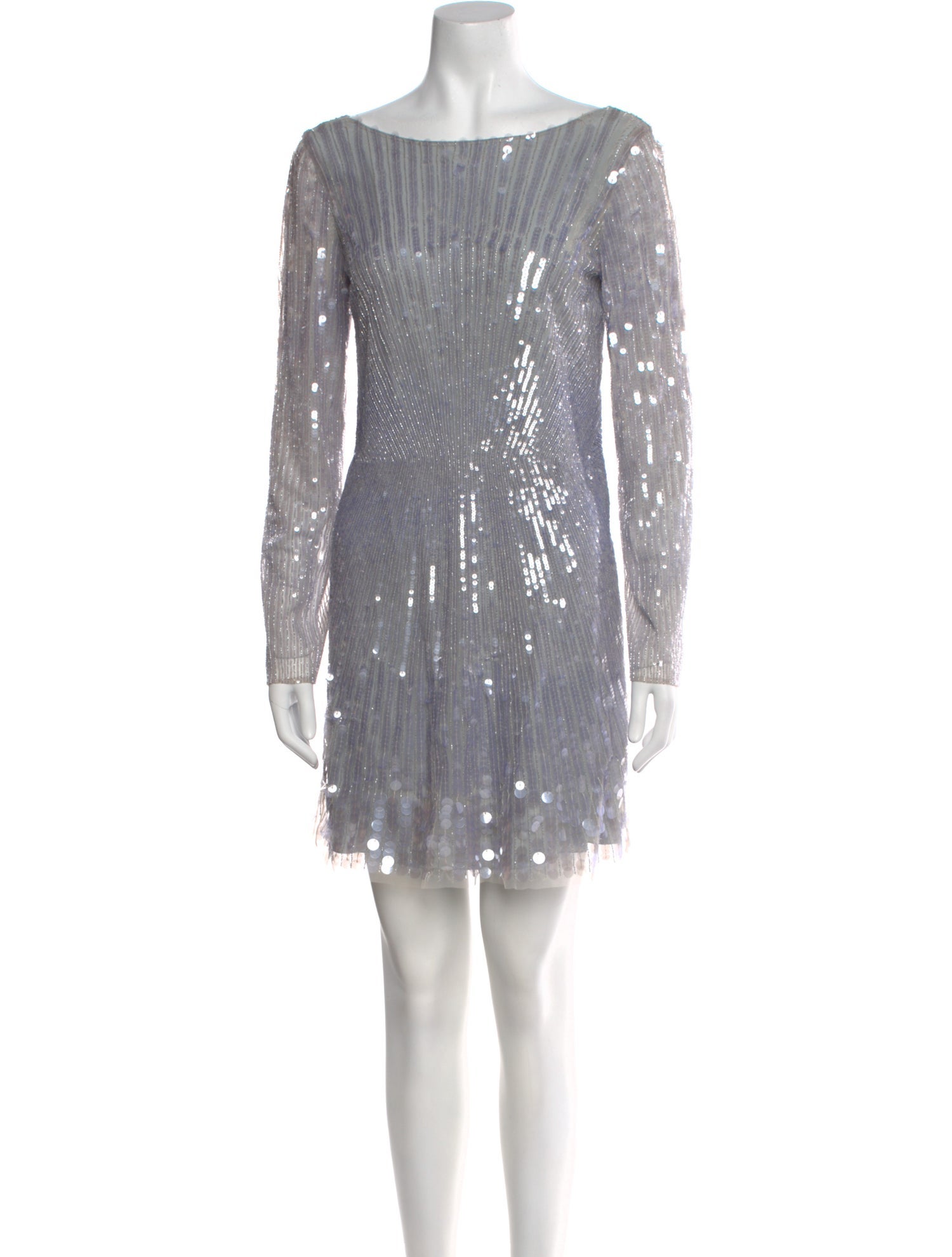 Alberta Ferretti Bateau Neckline Mini Dress