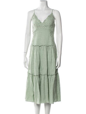 Alberta Ferretti Linen Midi Length Dress