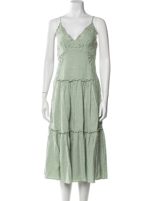 Alberta Ferretti Linen Midi Length Dress