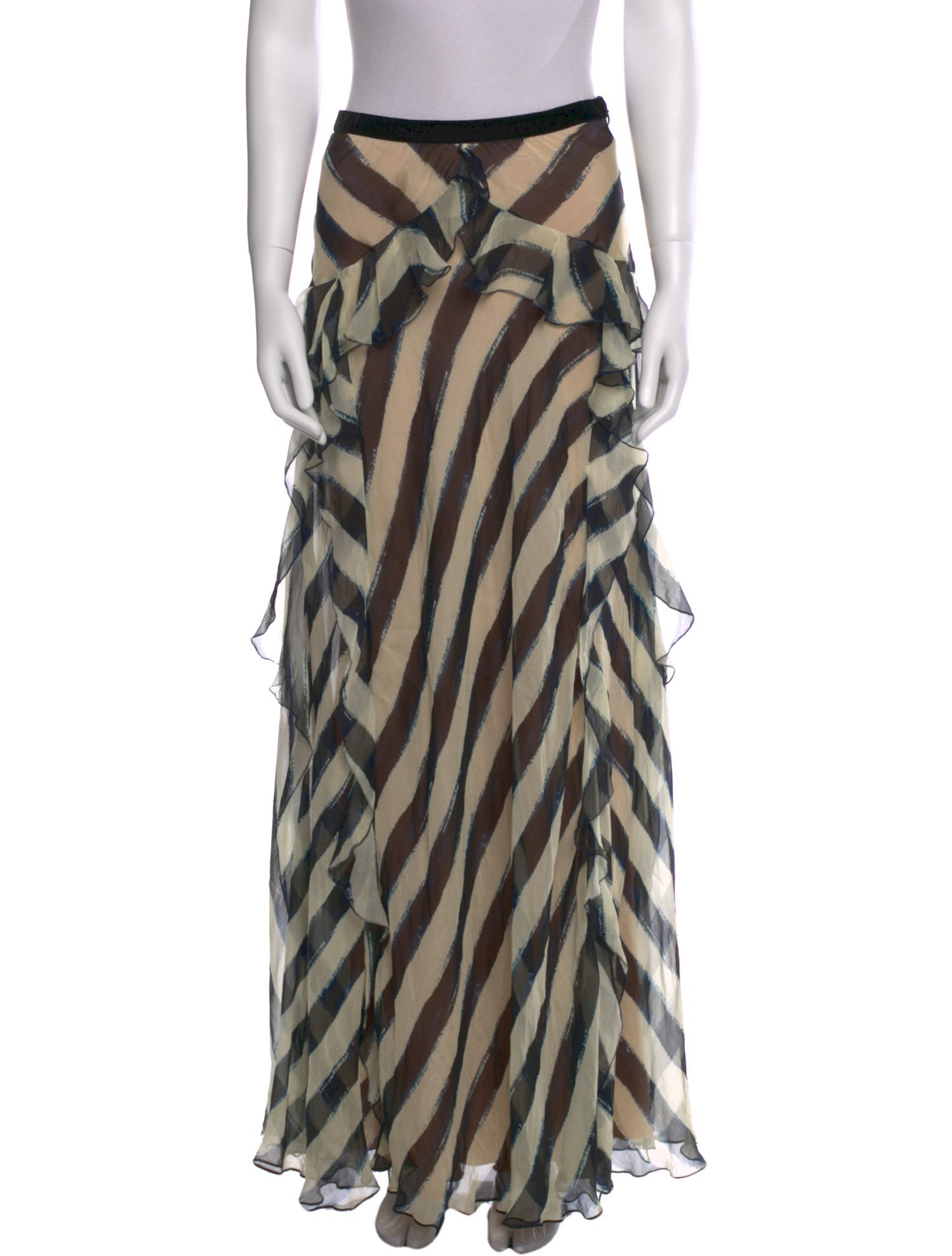 Alberta Ferretti Silk Long Skirt