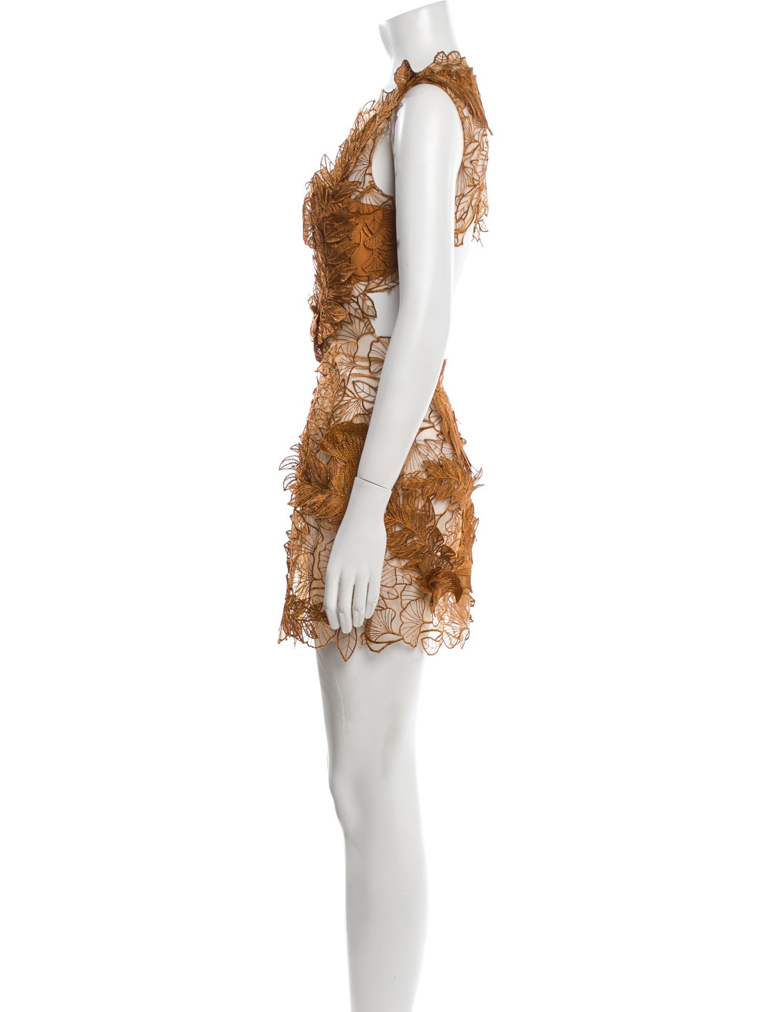 Alberta Ferretti Lace Pattern Mini Dress