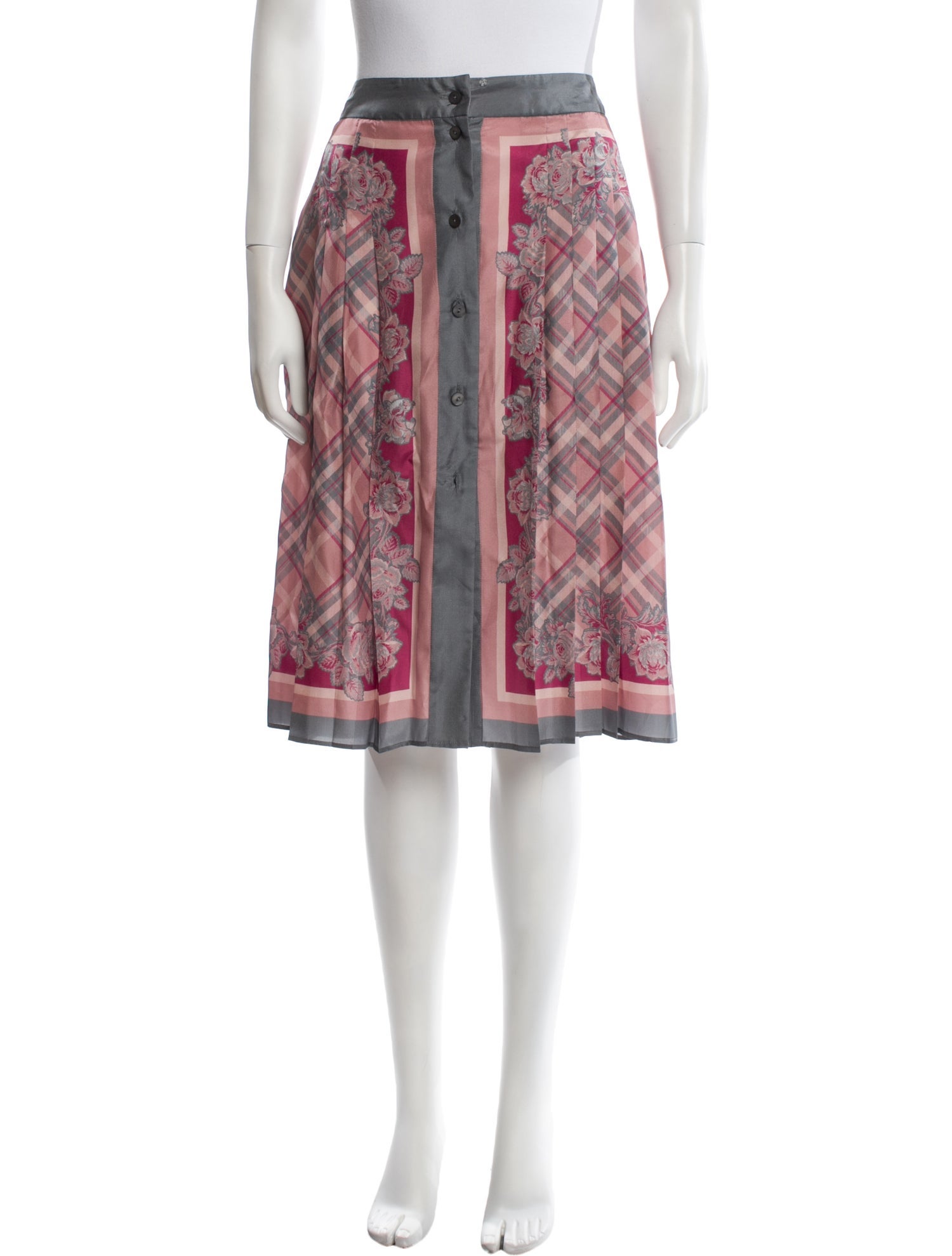 Alberta Ferretti Silk Knee-Length Skirt