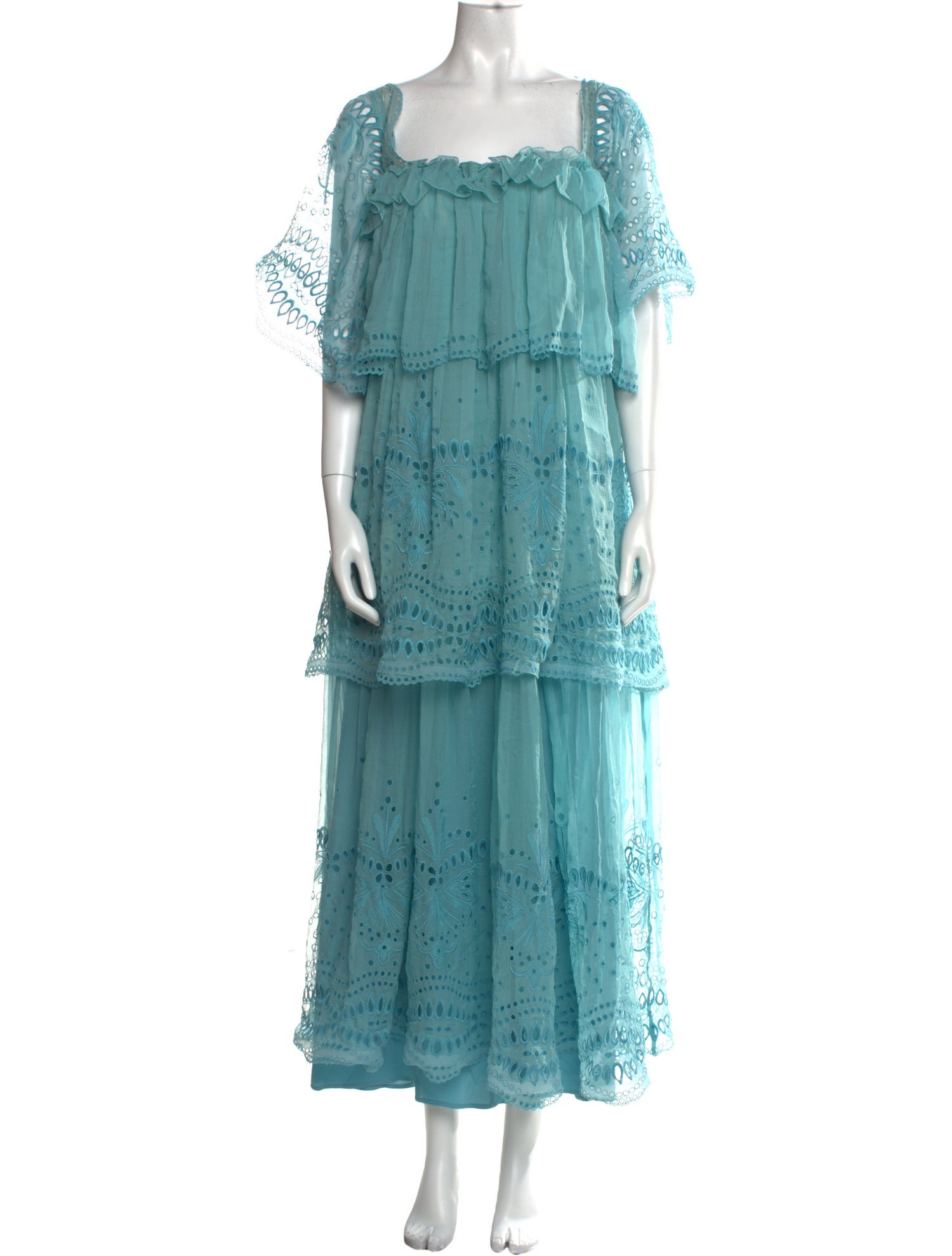 Alberta Ferretti Square Neckline Long Dress