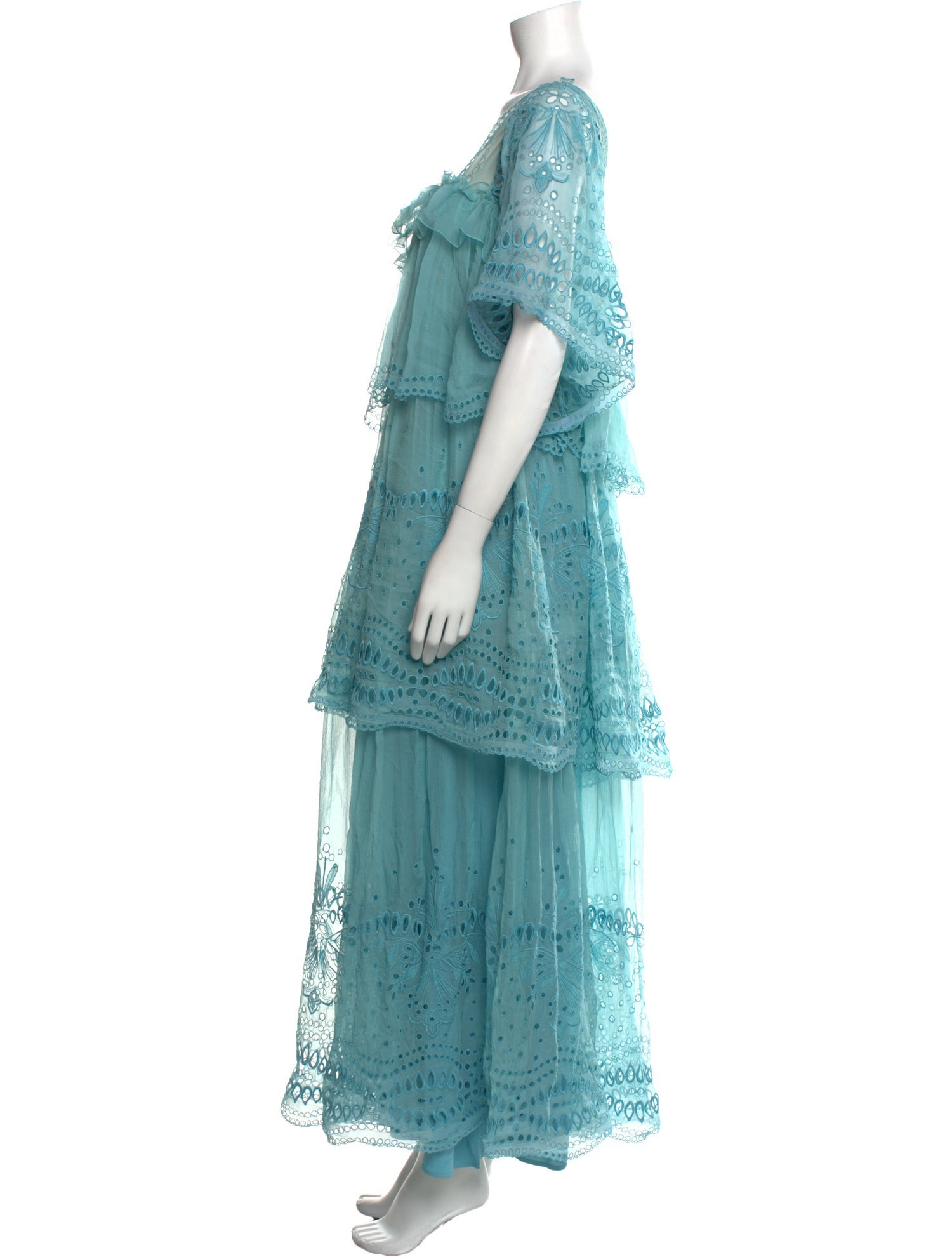 Alberta Ferretti Square Neckline Long Dress