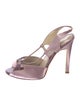 Alberta Ferretti Satin Slingback Sandals
