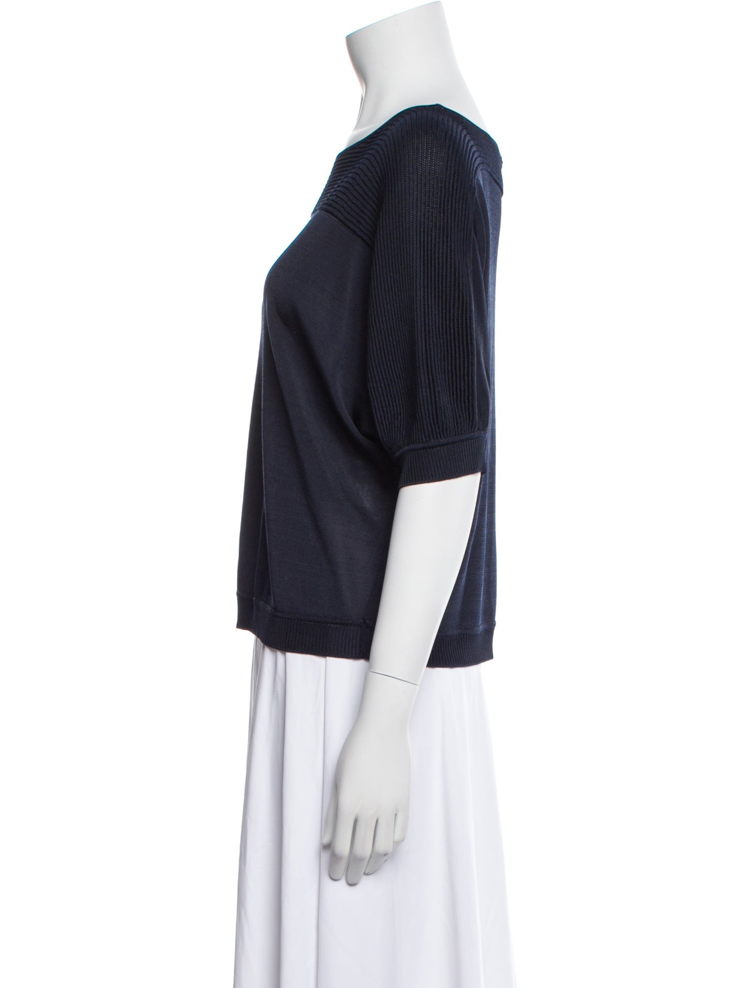 Alberta Ferretti Bateau Neckline Three-Quarter Sleeve Top w/ Tags