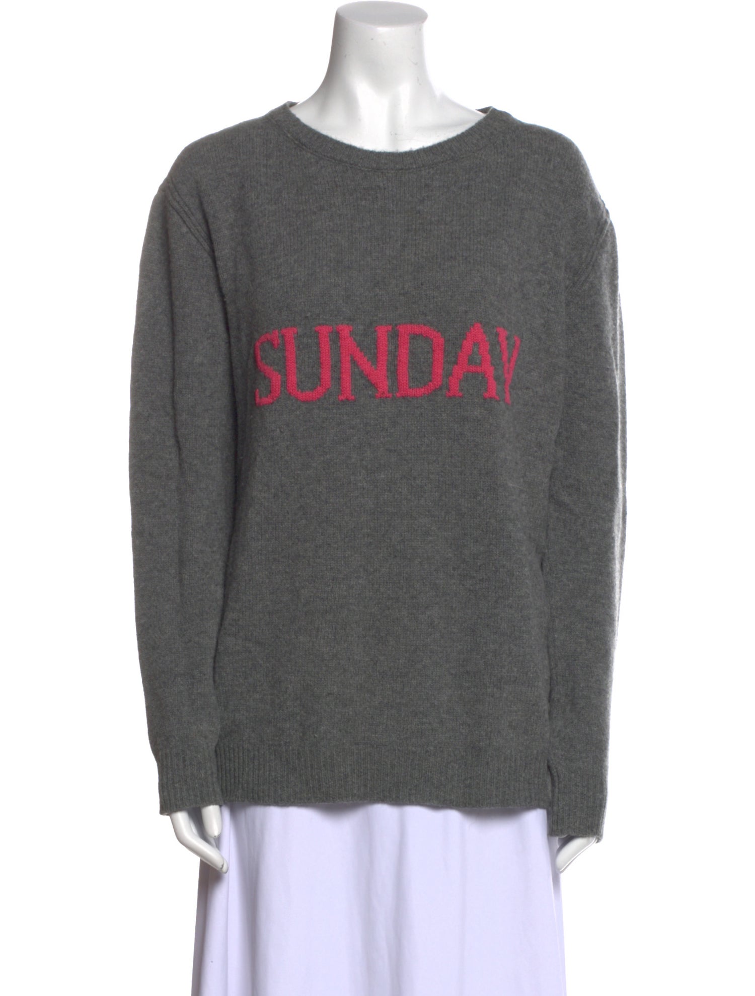 Alberta Ferretti Virgin Wool Graphic Print Sweater