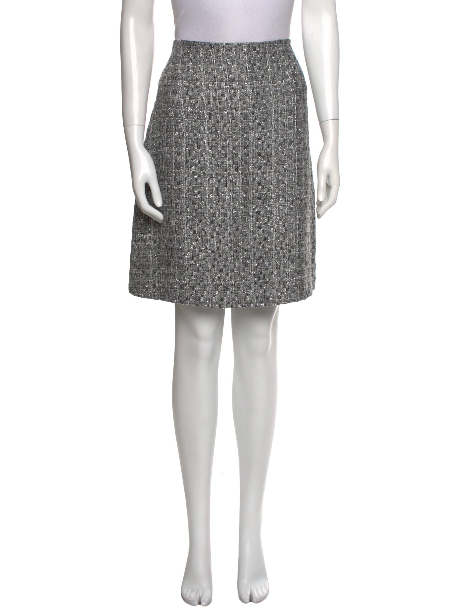 Alberta Ferretti Tweed Pattern Knee-Length Skirt w/ Tags